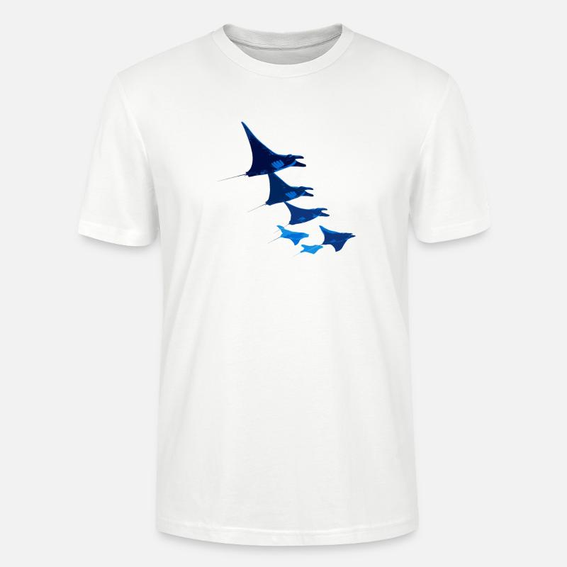Manta Ray, Devil Ray, Stingray, Diver - Stanley/Stella CRAFTER Unisex Organic T-Shirt - white