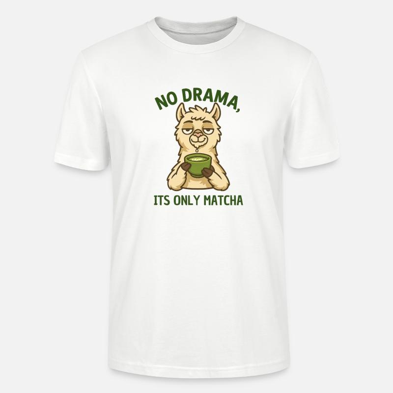 Lama Matcha Rest – Pas de drame - T-shirt bio CRAFTER Stanley Stella Unisexe - blanc