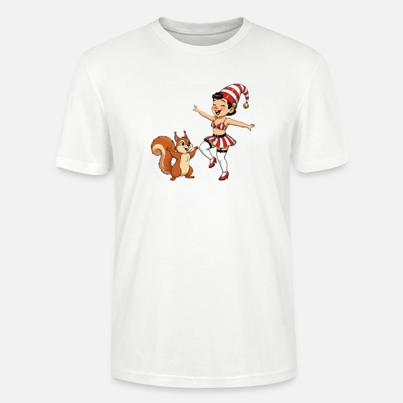 Leprechaun-Mädchen mit Eichhörnchen - Stanley/Stella Unisex Bio-T-Shirt CRAFTER - Weiß
