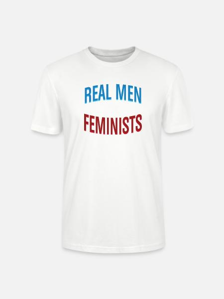 Rigtige mænd er feminister ligestillingserklæring Tee - Stanley Stella CRAFTER unisex økologisk-T-shirt - hvid