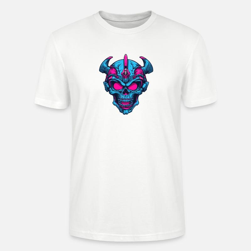 Neon Dämonenschädel - Stanley/Stella Unisex Bio-T-Shirt CRAFTER - Weiß