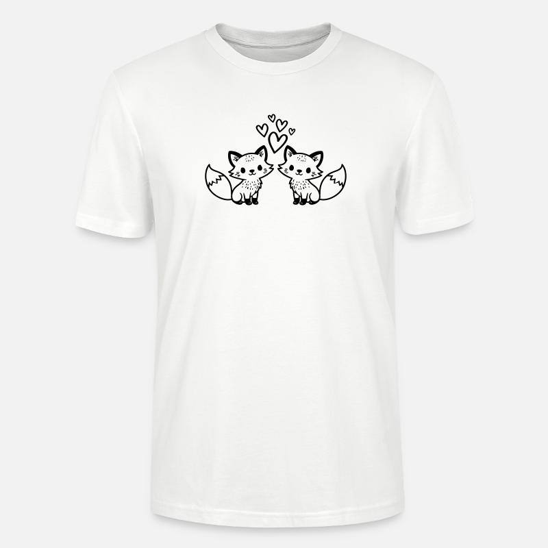 Fuchs Paar Herzen Liebe - Stanley/Stella Unisex Bio-T-Shirt CRAFTER - Weiß