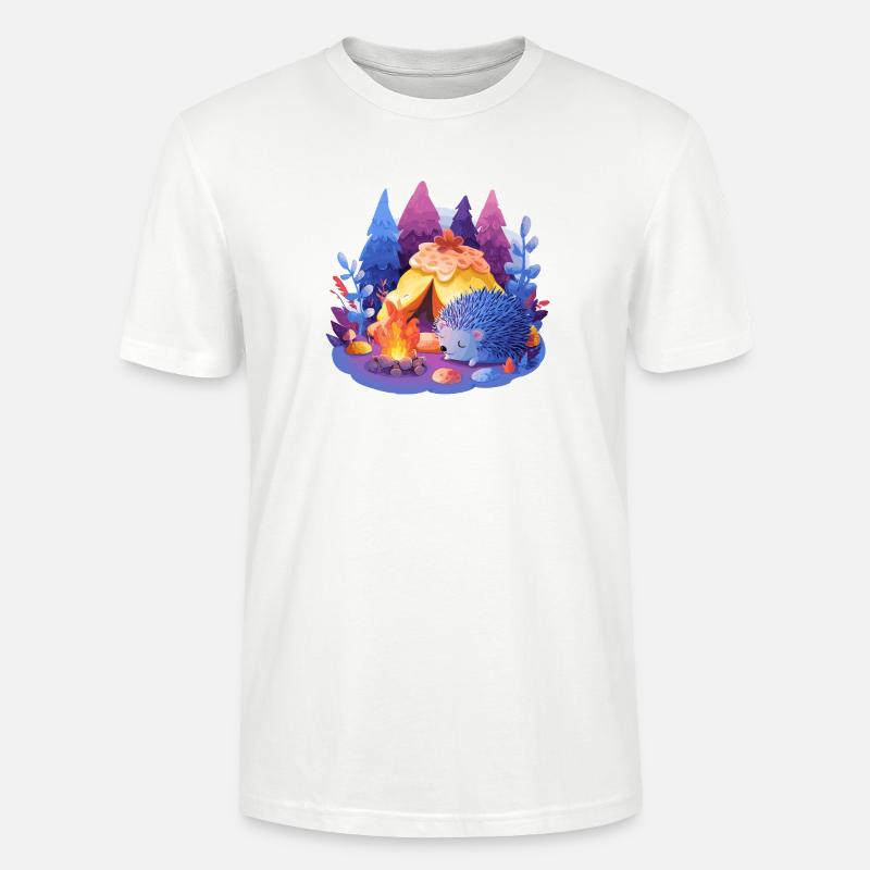 Schlafender Igel am Lagerfeuer - Stanley/Stella Unisex Bio-T-Shirt CRAFTER - Weiß