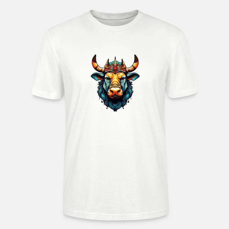 Stier Comic King - Stanley/Stella Unisex Bio-T-Shirt CRAFTER - Weiß