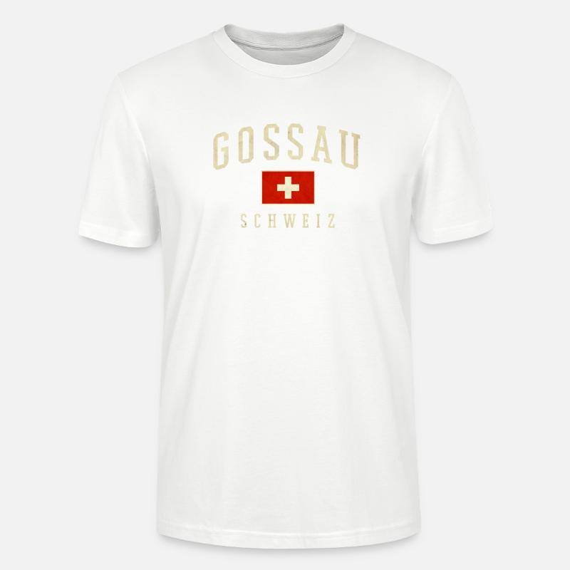 Gossau Schweiz Emblem mit Schweizer Flagge - Stanley/Stella Unisex Bio-T-Shirt CRAFTER - Weiß