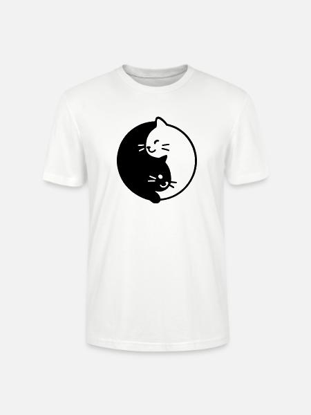 Yin and Yang cats duo - Stanley/Stella CRAFTER Unisex Organic T-Shirt - white