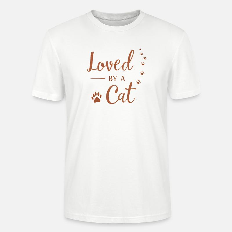 Von einer Katze geliebt - Stanley/Stella Unisex Bio-T-Shirt CRAFTER - Weiß