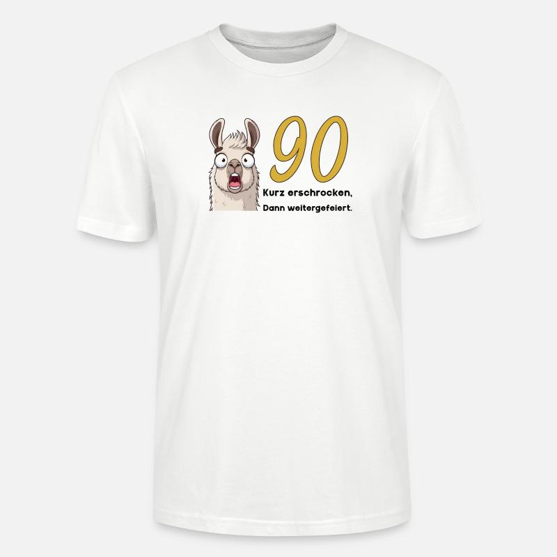 90e anniversaire – brièvement effrayé, puis célébré - T-shirt bio CRAFTER Stanley Stella Unisexe - blanc