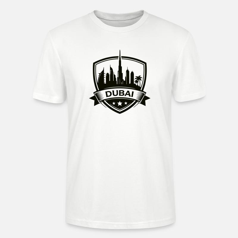 Dubai Skyline Shield - Stanley/Stella Unisex Bio-T-Shirt CRAFTER - Weiß