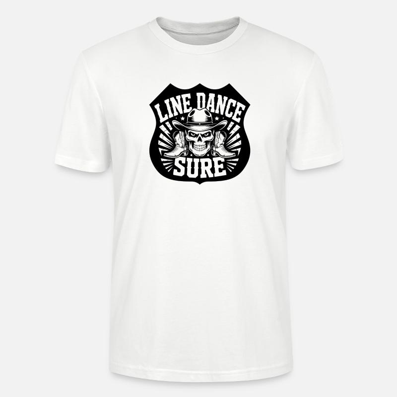 Line Dance Skull Boots Hat - Stanley/Stella Unisex Bio-T-Shirt CRAFTER - Weiß