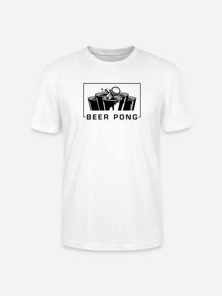 Beer Pong Becher Schwarz - Stanley/Stella Unisex Bio-T-Shirt CRAFTER - Weiß