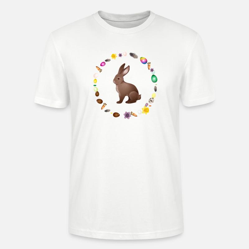 Easter bunny in Easter spring wreath - Stanley/Stella CRAFTER Unisex Organic T-Shirt - white