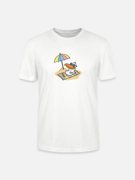 Sonnenvogel am Strand mit Schirm - Stanley/Stella Unisex Bio-T-Shirt CRAFTER - Weiß