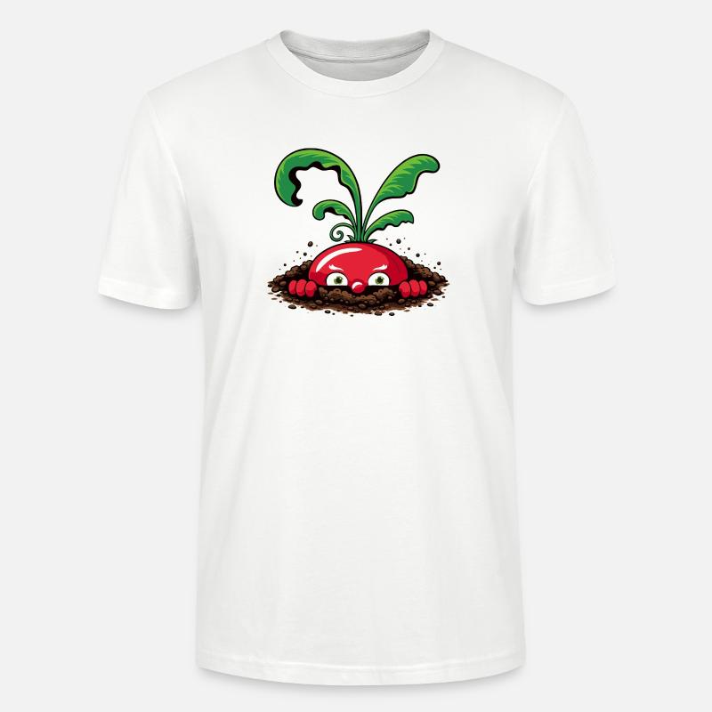 Neugieriges Radieschen aus der Erde  - Stanley/Stella Unisex Bio-T-Shirt CRAFTER - Weiß
