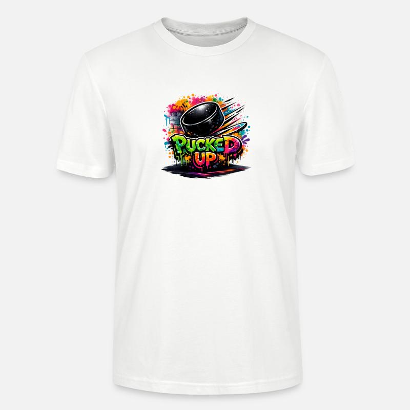 Puck de graffiti complètement déformé - T-shirt bio CRAFTER Stanley Stella Unisexe - blanc