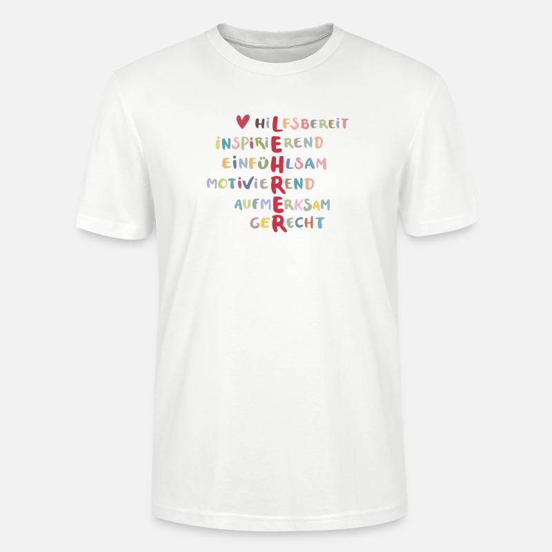 Farbenfrohe Werte Collage – Hilfsbereit - Stanley/Stella Unisex Bio-T-Shirt CRAFTER - Weiß