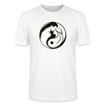Yin Yang, Männliche u weibliche Energie in Balance - Stanley/Stella Unisex Bio-T-Shirt CRAFTER - Weiß - Vorne - Alina (178cm) & Michal (187cm)