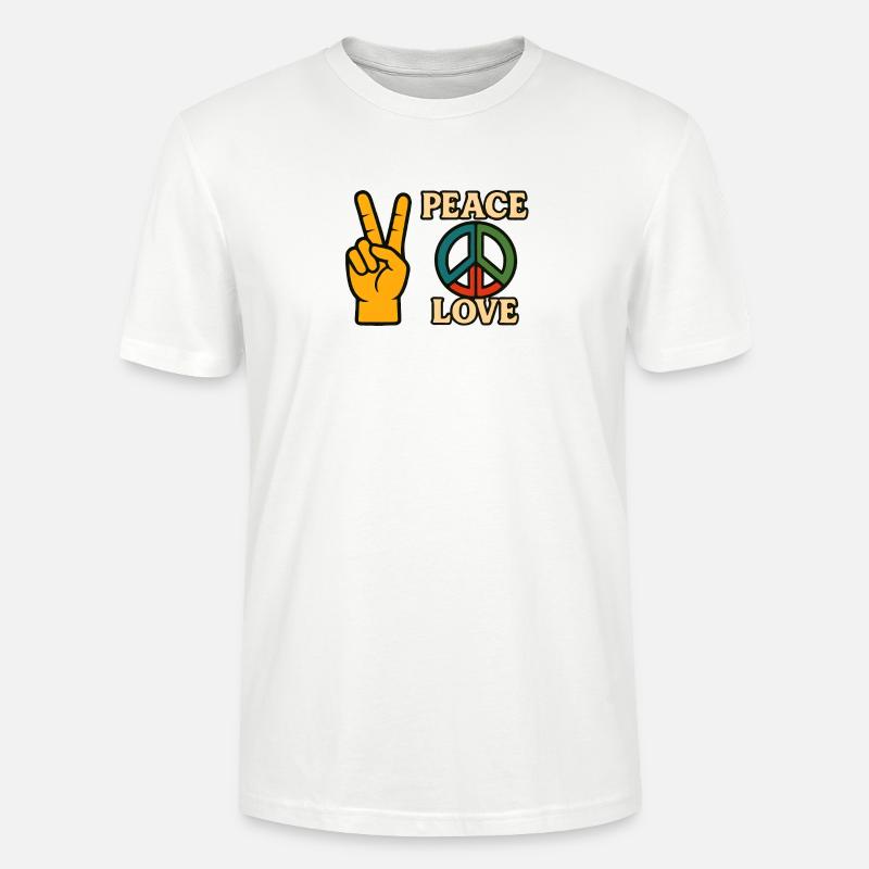 Peace and Love Icon Friedens-Tee - Stanley/Stella Unisex Bio-T-Shirt CRAFTER - Weiß