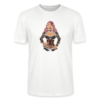 Femmes Steampunk Magnifiques Steampunk - T-shirt bio CRAFTER Stanley Stella Unisexe - blanc - Devant - Alina (178cm) & Michal (187cm)
