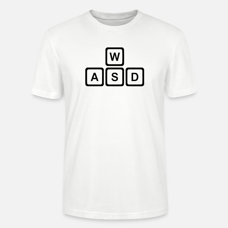 WASD Keys, PC Gaming Nerd Vector - T-shirt bio CRAFTER Stanley Stella Unisexe - blanc