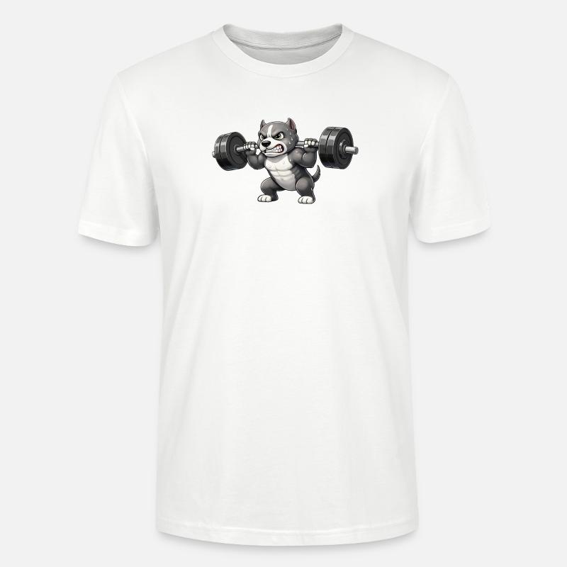 Pitbull Gewichtheber Bodybuilder Powerlifting Gym - Stanley/Stella Unisex Bio-T-Shirt CRAFTER - Weiß