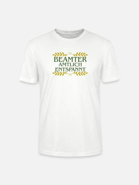 Beamter Amtlich Entspannt Grün-Gold Laurel - Stanley/Stella Unisex Bio-T-Shirt CRAFTER - Weiß