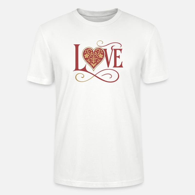 Amour - Cœur - Saint Valentin - Mariage - T-shirt bio CRAFTER Stanley Stella Unisexe - blanc