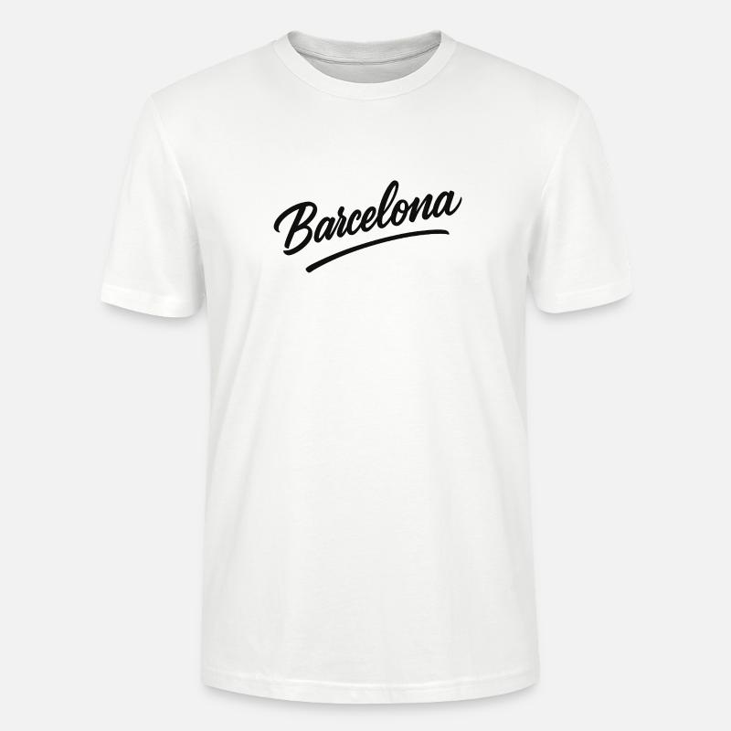 Script Barcelone avec ligne d’arc - T-shirt bio CRAFTER Stanley Stella Unisexe - blanc