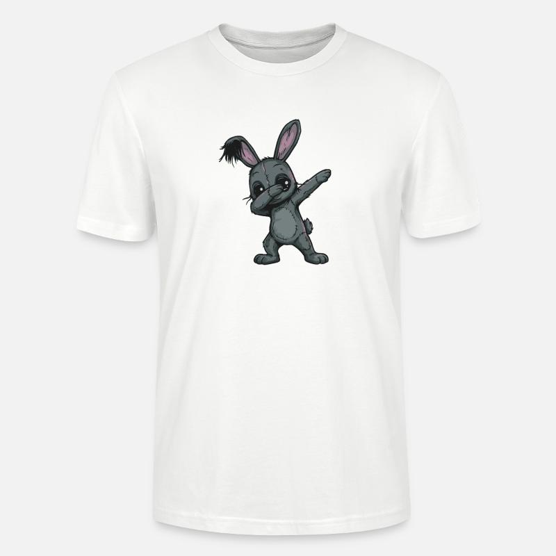 Gribouillis de lapins en patchwork - T-shirt bio CRAFTER Stanley Stella Unisexe - blanc