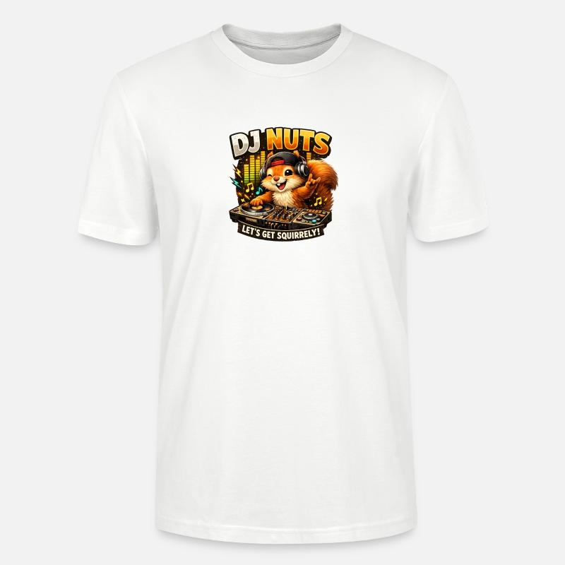 Eichhörnchen DJ Nuts süßes Squirrel lustig - Stanley/Stella Unisex Bio-T-Shirt CRAFTER - Weiß