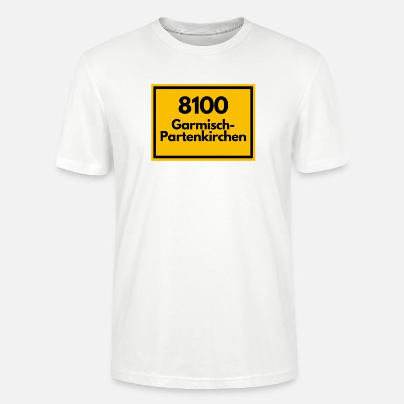 OLD POSTCODE POSTCODE 8100 GARMISCH-PARTENKIRCHEN - Stanley/Stella CRAFTER Unisex Organic T-Shirt - white