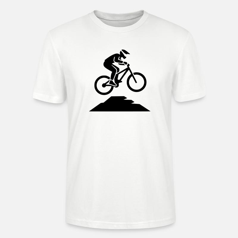 MTB Sprung Biker Silhouette - Stanley/Stella Unisex Bio-T-Shirt CRAFTER - Weiß