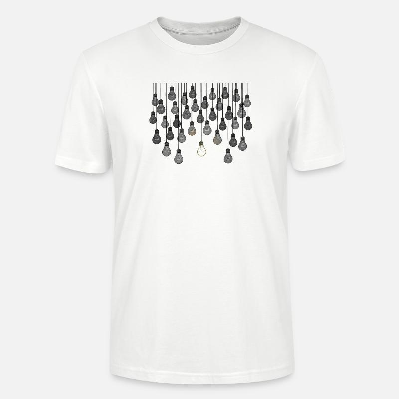 Grey bulb array with unique brightness - Stanley/Stella CRAFTER Unisex Organic T-Shirt - white