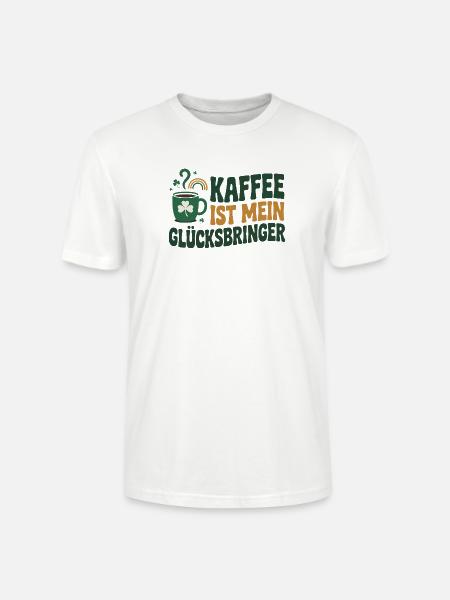 Kaffee ist mein Glücksbringer - Stanley/Stella Unisex Bio-T-Shirt CRAFTER - Weiß