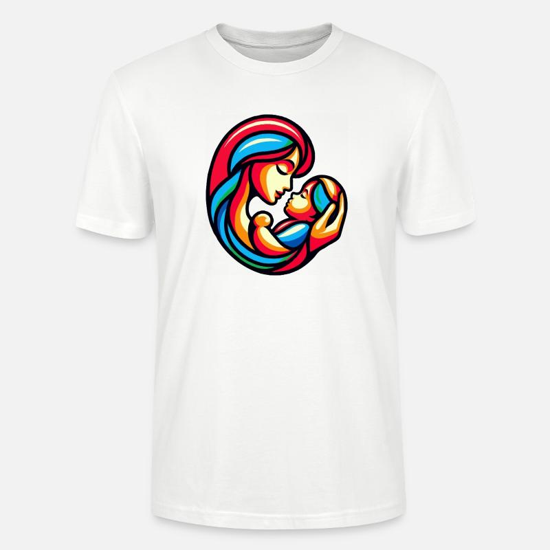 Bunte Mutter-Kind-Harmonie - Stanley/Stella Unisex Bio-T-Shirt CRAFTER - Weiß
