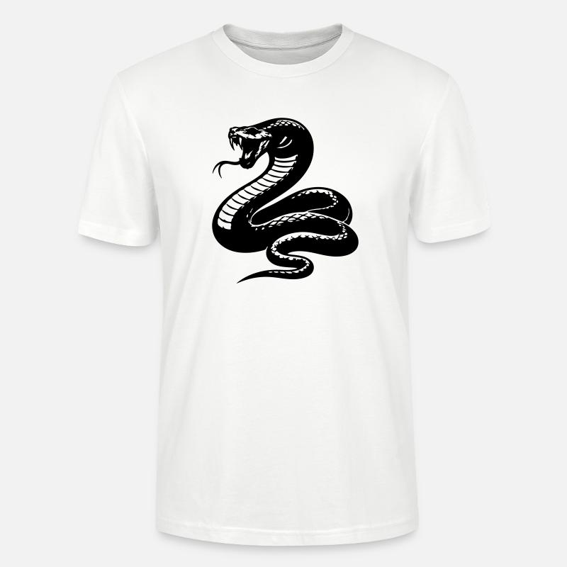 Snake Python Silhouette - Stanley/Stella CRAFTER Unisex Organic T-Shirt - white