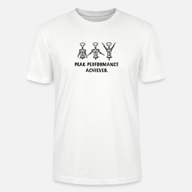 Peak Performance Achieved – Ironischer Trinkspruch - Stanley/Stella Unisex Bio-T-Shirt CRAFTER - Weiß