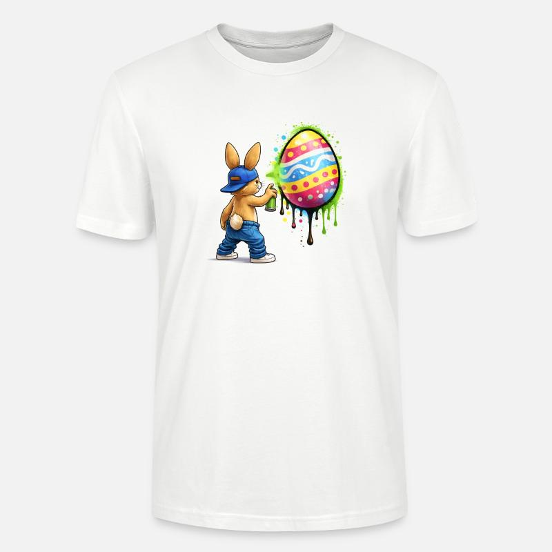 Graffiti bunny with Easter egg - Stanley/Stella CRAFTER Unisex Organic T-Shirt - white