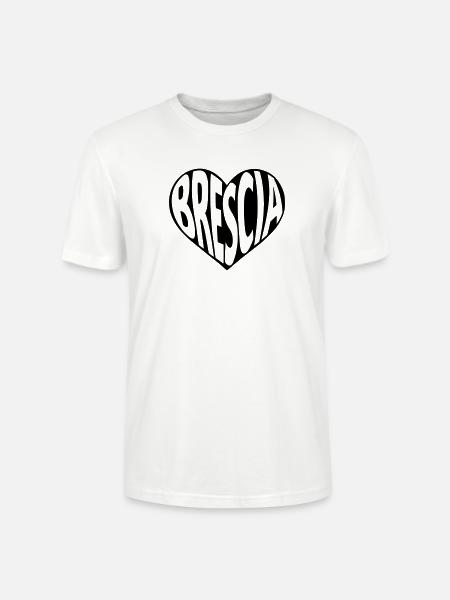 Brescia Heart Typography - Stanley/Stella CRAFTER Unisex Organic T-Shirt - white