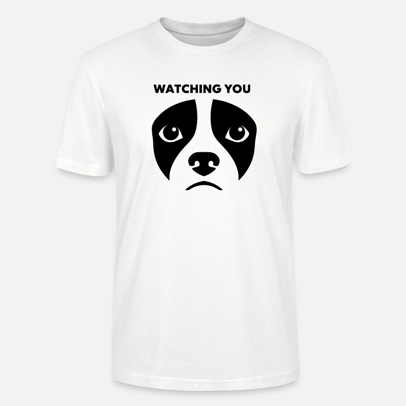 Hundeblick Watching You Spruch - Stanley/Stella Unisex Bio-T-Shirt CRAFTER - Weiß