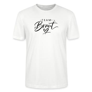 Team Bride - Stanley/Stella CRAFTER Unisex Organic T-Shirt - white - Front - Alina (178cm) & Michal (187cm)