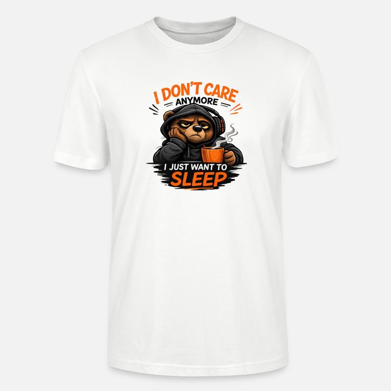 Grumpy Bear Schlaf-Tee Design - Stanley/Stella Unisex Bio-T-Shirt CRAFTER - Weiß