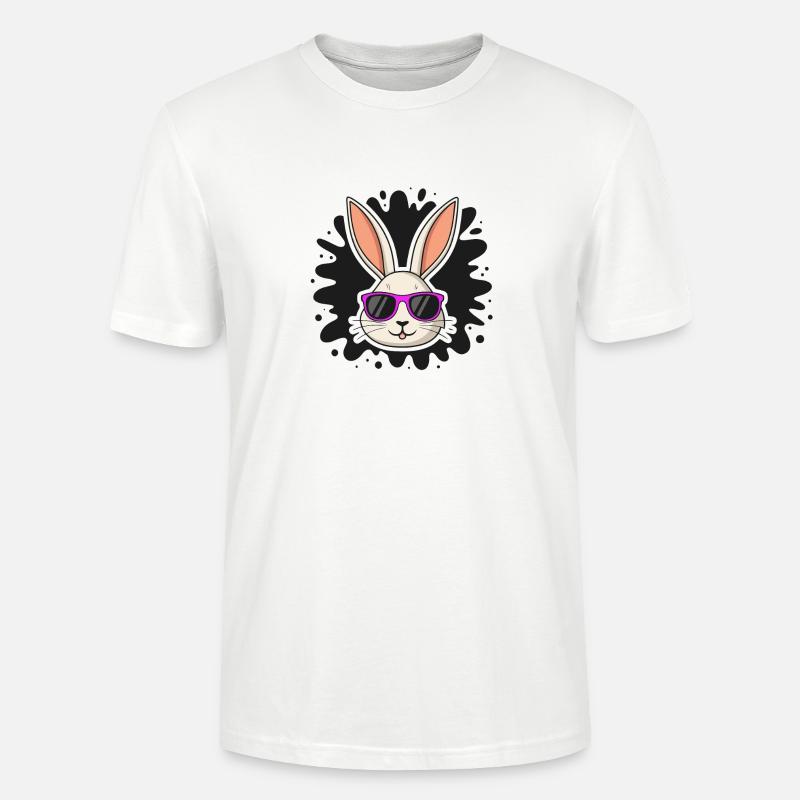 Chic Rabbit Purple Glasses - Stanley/Stella CRAFTER Unisex Organic T-Shirt - white