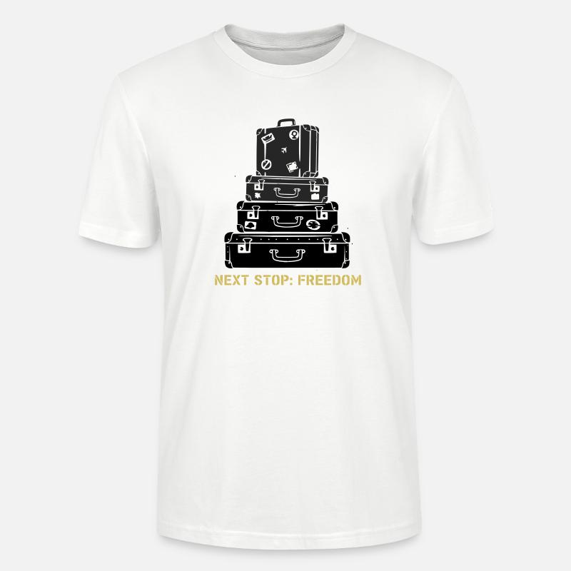 Wolność w Suitcase Stack - Ekologiczna koszulka typu unisex Stanley/Stella CRAFTER - biały