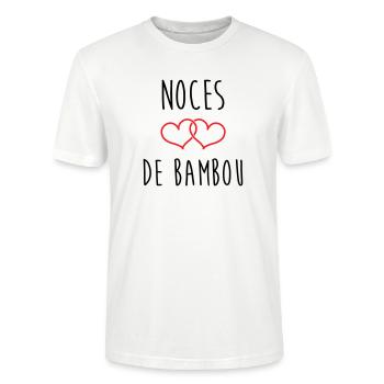 Bambushochzeit 79 Jahre Ehe - Stanley/Stella Unisex Bio-T-Shirt CRAFTER - Weiß - Vorne - Alina (178cm) & Michal (187cm)
