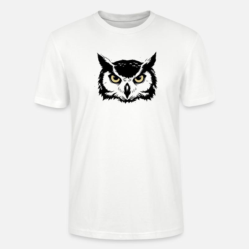 Mystischer Eule Kopf Natur - Stanley/Stella Unisex Bio-T-Shirt CRAFTER - Weiß