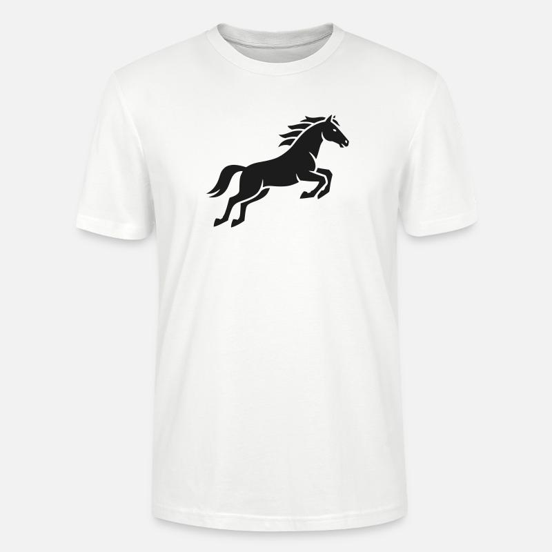 Springendes Pferd Silhouette - Stanley/Stella Unisex Bio-T-Shirt CRAFTER - Weiß