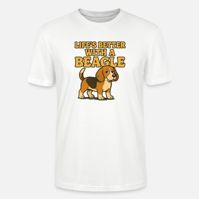 Beagle-Leben besser mit einem Beagle - Stanley/Stella Unisex Bio-T-Shirt CRAFTER - Weiß