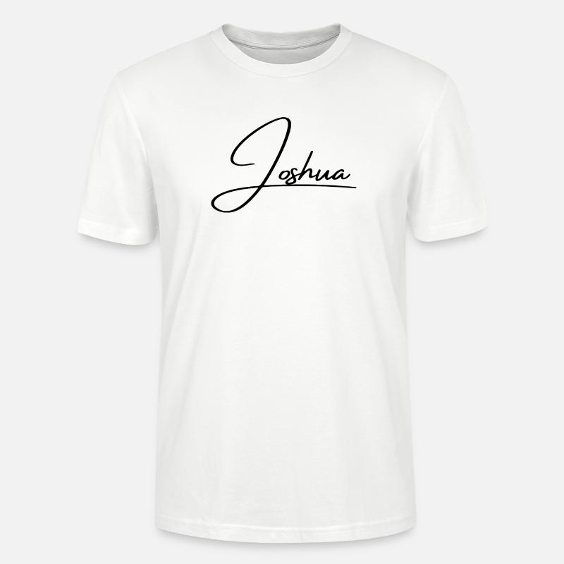 Nom de Josué - Écriture cursive élégante - T-shirt bio CRAFTER Stanley Stella Unisexe - blanc