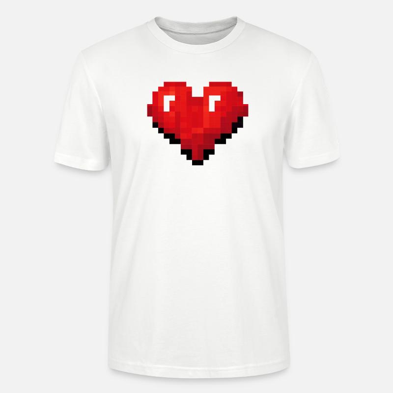 Retro Pixel Heart Videospiel - Stanley/Stella Unisex Bio-T-Shirt CRAFTER - Weiß